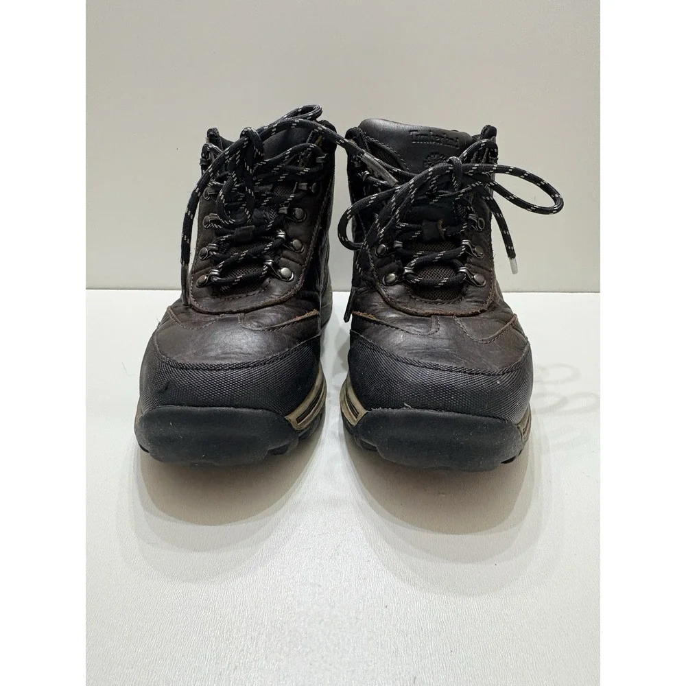 Timberland Back Road Hiker Boots Brown Leather Rubber Toe Youth Boys Sz 2